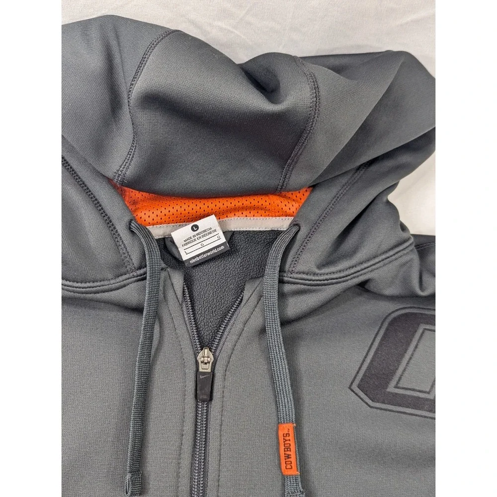Oklahoma State Cowboys Hoodie Men's Large Nike Sweatshirt Therma‎ Fit Full Zip